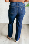 Judy Blue Denim Montana High Rise Rigid Magic Distressed Straight Jeans - Whatever You Like Shop