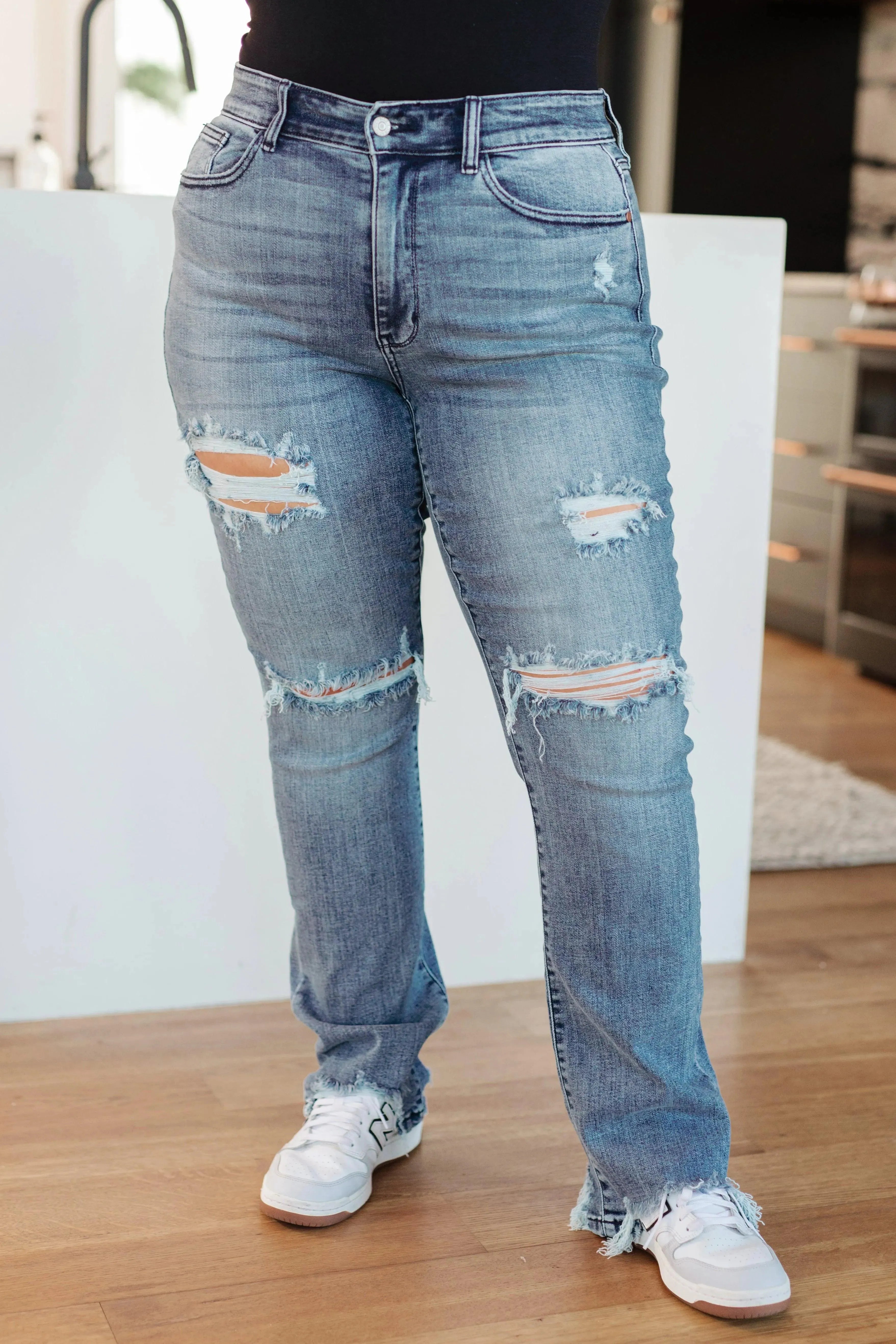 Judy Blue Denim O'Hara Destroyed Straight Jeans - Whatever You Like Shop