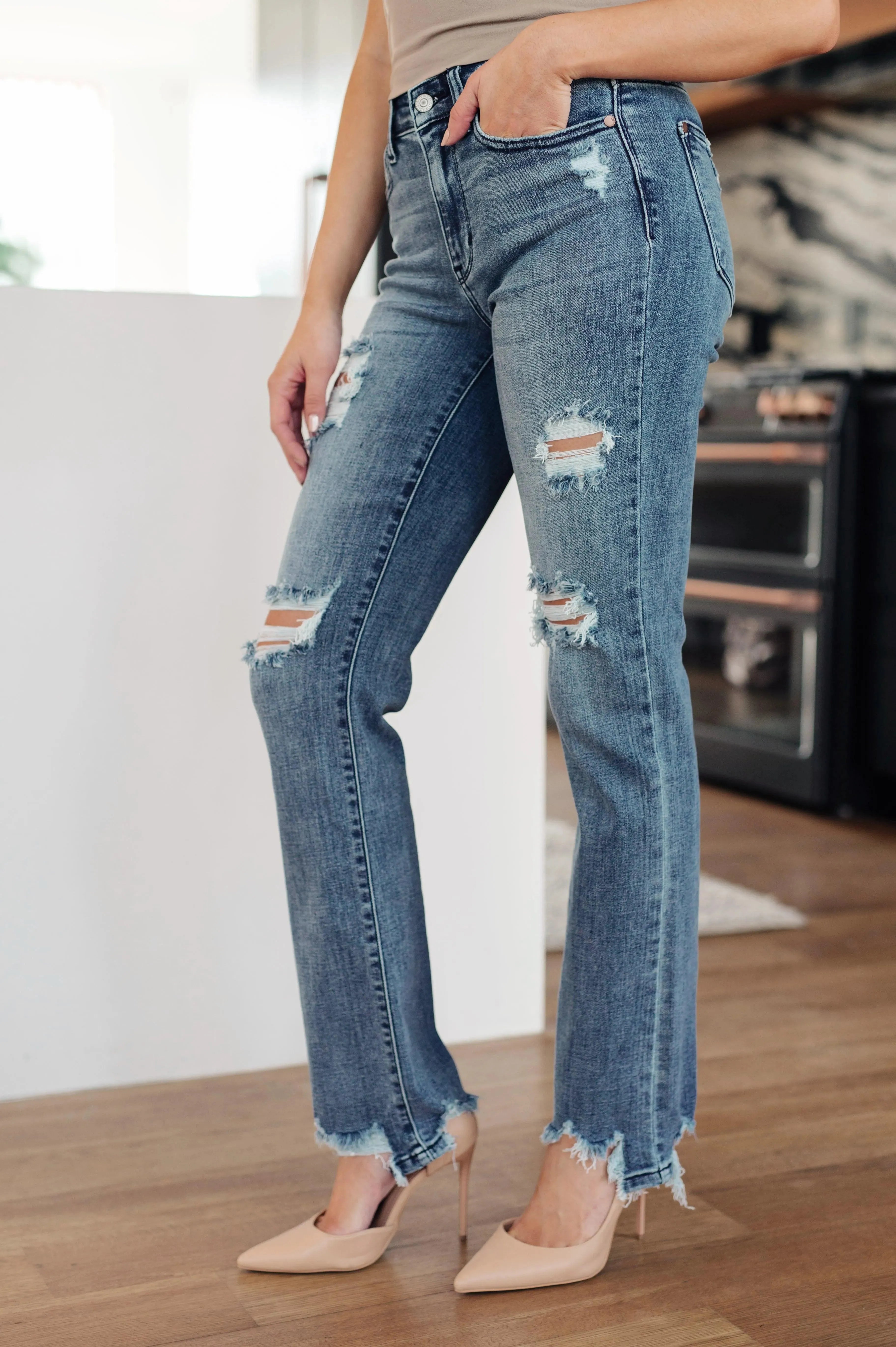 Judy Blue Denim O'Hara Destroyed Straight Jeans - Whatever You Like Shop