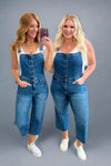 Judy Blue Denim Priscilla High Rise Crop Wide Leg Denim Overalls - Whatever You Like Shop