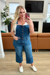 Judy Blue Denim Priscilla High Rise Crop Wide Leg Denim Overalls - Whatever You Like Shop