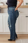 Judy Blue Denim Rose High Rise 90's Straight Jeans in Dark Wash - Whatever You Like Shop