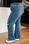 Judy Blue Denim Rose High Rise 90's Straight Jeans in Dark Wash - Whatever You Like Shop