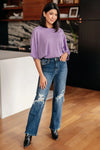 Judy Blue Denim Rose High Rise 90's Straight Jeans in Dark Wash - Whatever You Like Shop