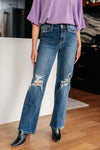 Judy Blue Denim Rose High Rise 90's Straight Jeans in Dark Wash - Whatever You Like Shop