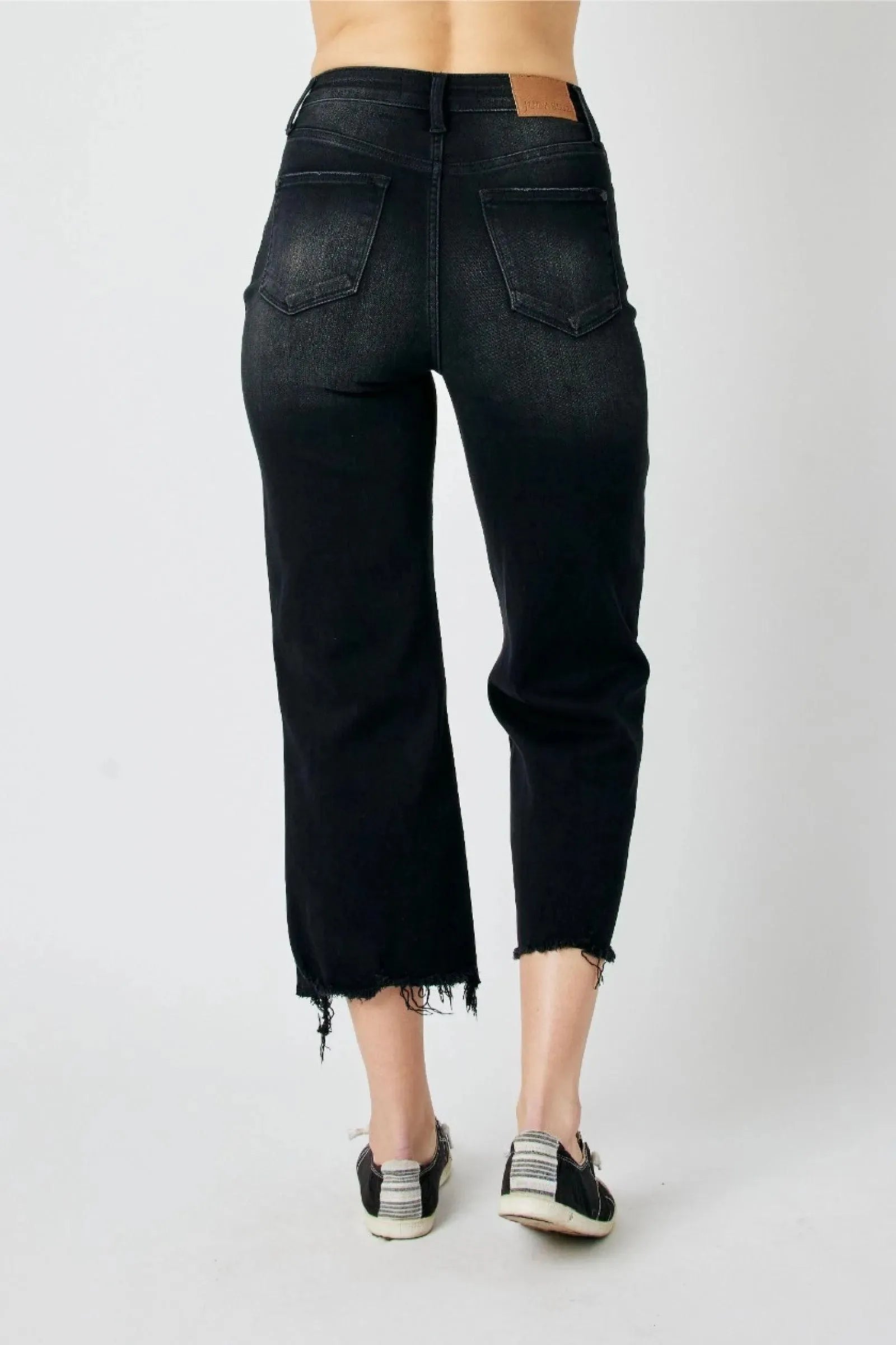 Judy Blue Denim Ryan High Rise Button Fly Wide Leg Crop Jeans - Whatever You Like Shop