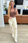 Judy Blue Denim Selena High Rise Distressed 90's Straight Jeans in Bone - Whatever You Like Shop