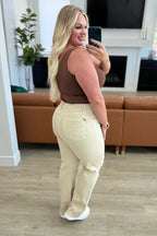 Judy Blue Denim Selena High Rise Distressed 90's Straight Jeans in Bone - Whatever You Like Shop