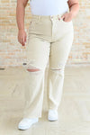 Judy Blue Denim Selena High Rise Distressed 90's Straight Jeans in Bone - Whatever You Like Shop