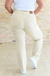 Judy Blue Denim Selena High Rise Distressed 90's Straight Jeans in Bone - Whatever You Like Shop