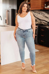 Judy Blue Denim Sherry Mid Rise Release Waistband Detail Skinny Jeans - Whatever You Like Shop