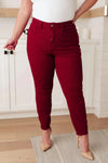 Judy Blue Denim Wanda High Rise Control Top Skinny Jeans Scarlet - Whatever You Like Shop