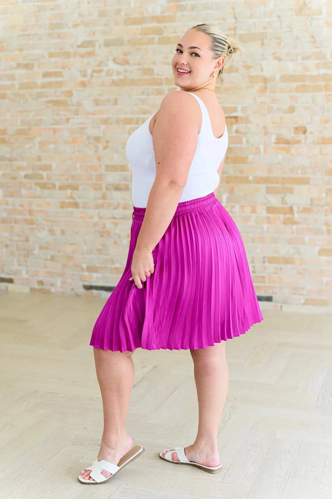 Just a Flirt Pleated Skirt in Magenta - Whatever You Like Shop