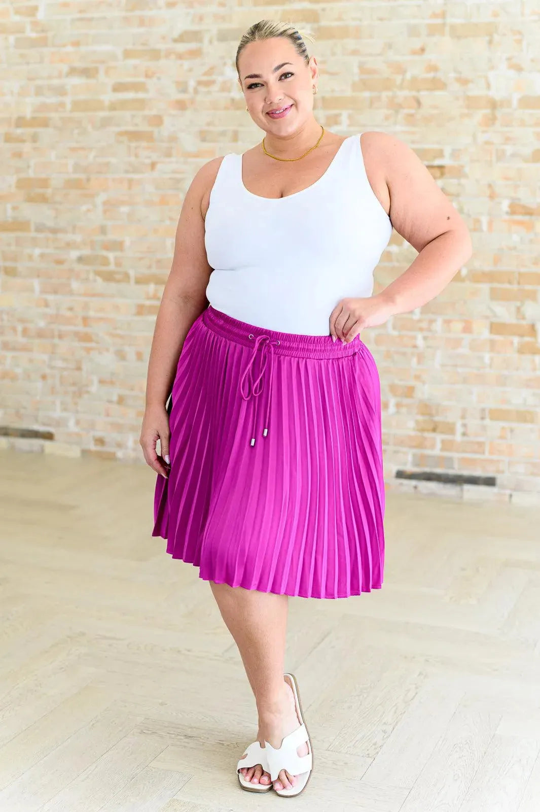 Just a Flirt Pleated Skirt in Magenta - Whatever You Like Shop