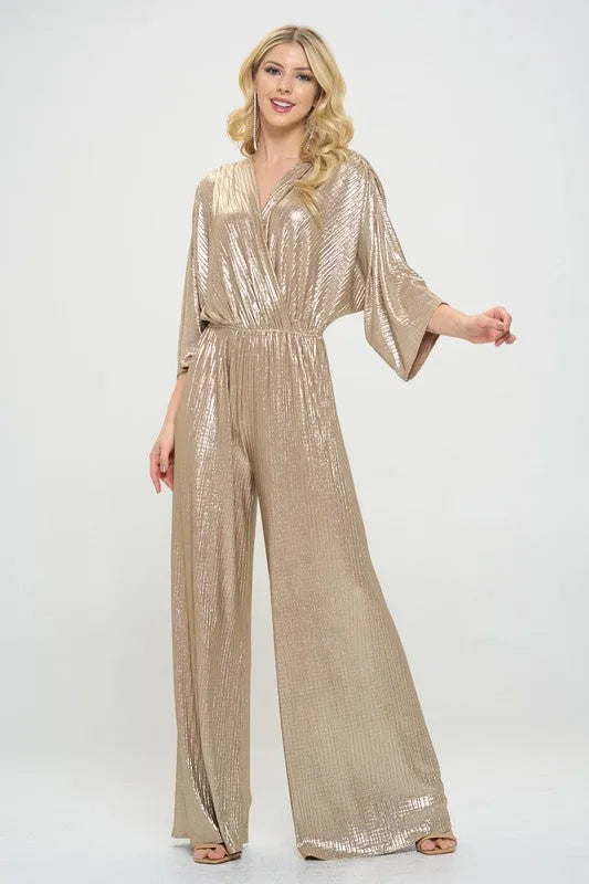 Kimono Sleeve Wide Leg Jumpsuit - Whatever You Like Shop