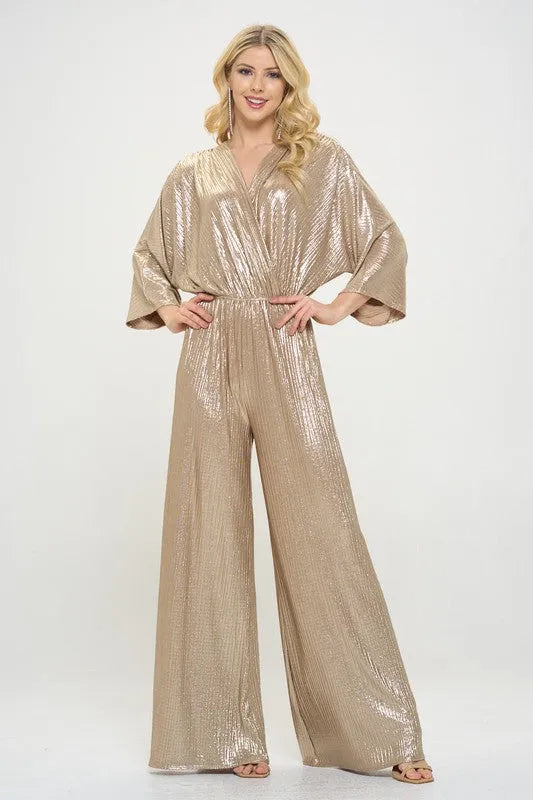 Kimono Sleeve Wide Leg Jumpsuit - Whatever You Like Shop