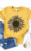 Leopard Print Sunflower Graphic Tee - Whatever You Like Shop