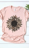 Leopard Print Sunflower Graphic Tee - Whatever You Like Shop