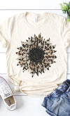 Leopard Print Sunflower Graphic Tee - Whatever You Like Shop