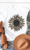 Leopard Print Sunflower Graphic Tee - Whatever You Like Shop