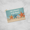 Life is Sweeter at the Beach Fabric Zippered Pouch Small - Whatever You Like Shop