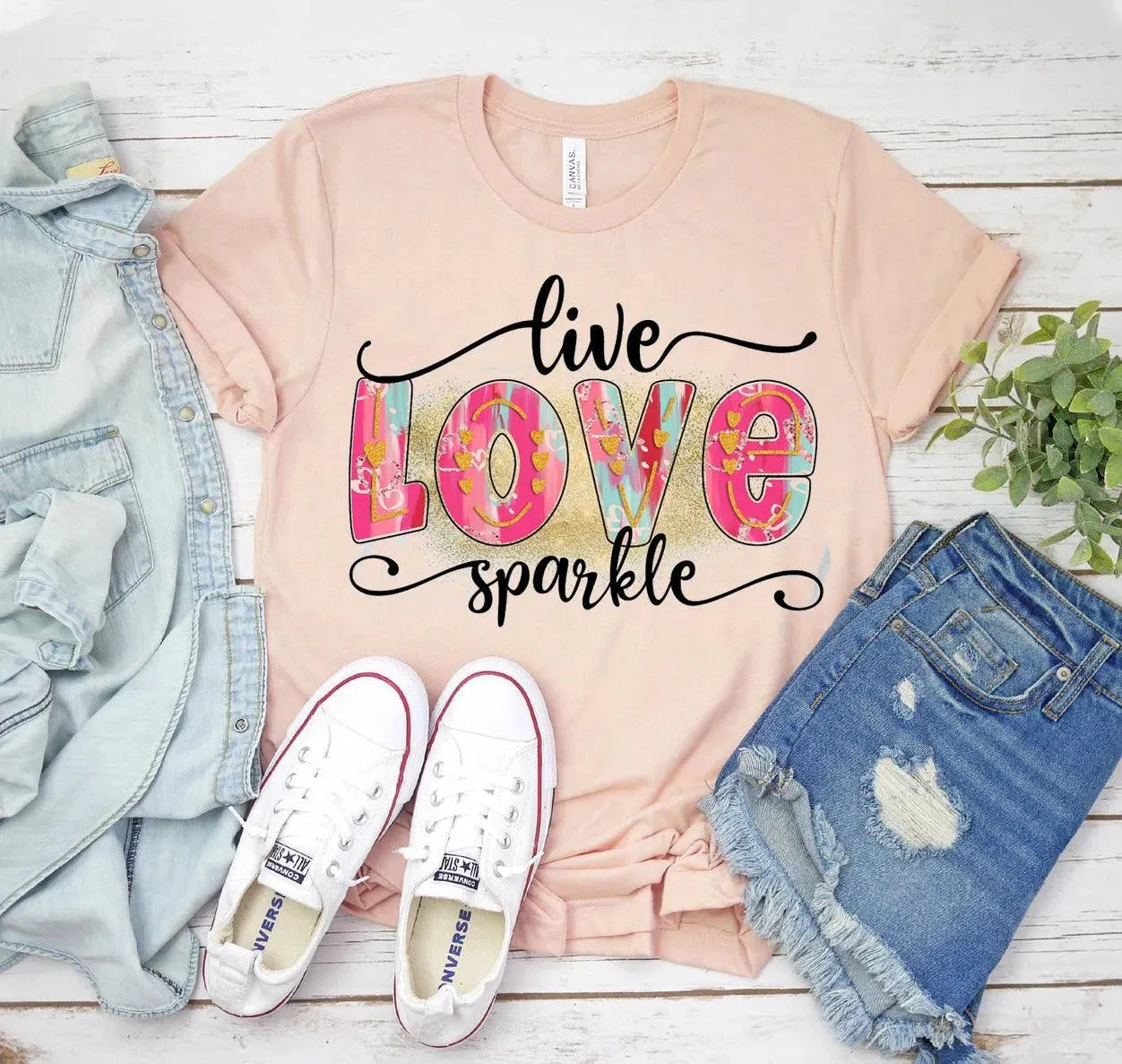 Live Love Sparkle-Heather Peach - Whatever You Like Shop