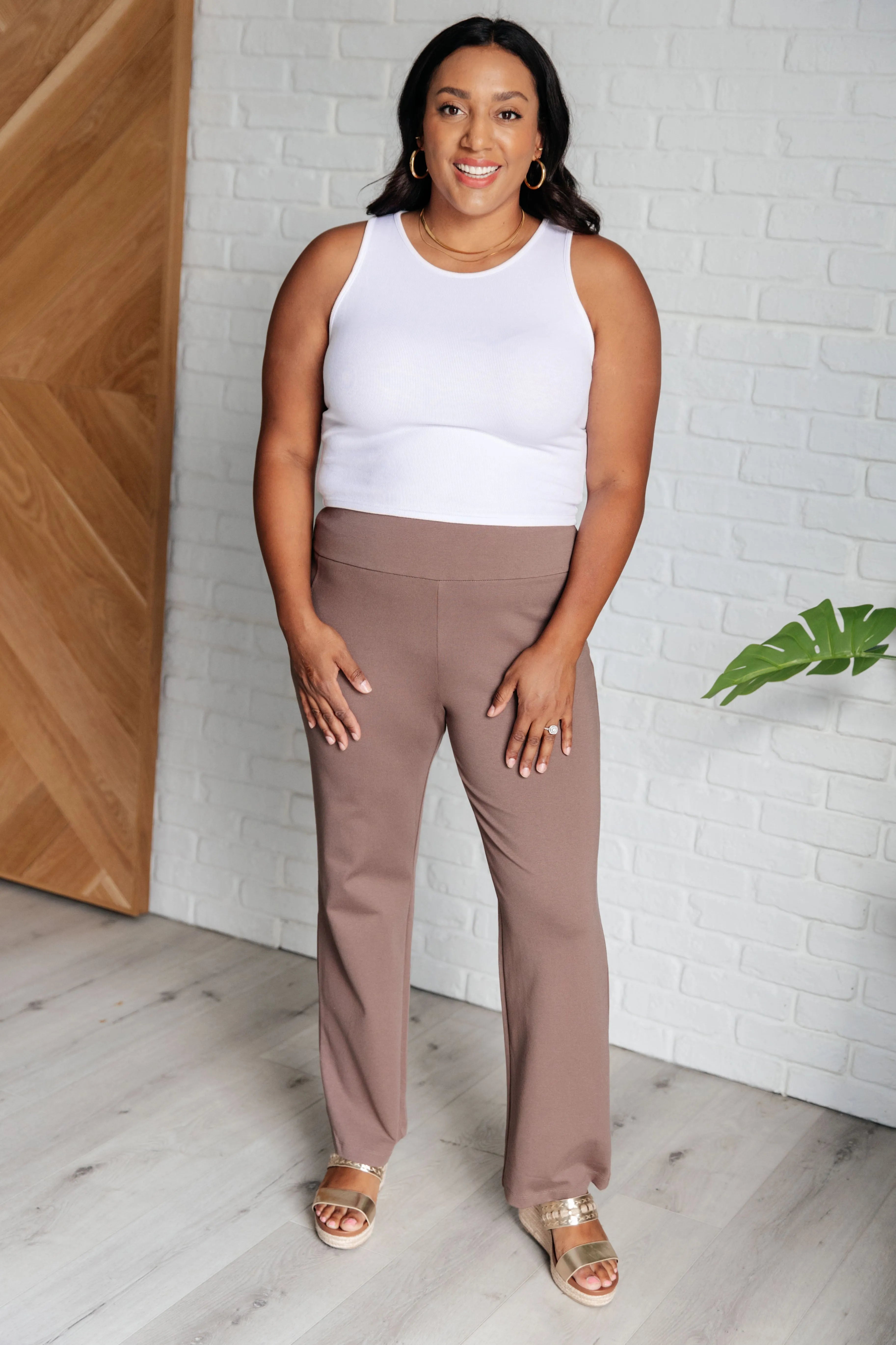 Magic Straight Pants-Dark Mocha - Whatever You Like Shop