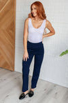 Magic Straight Pants-Navy - Whatever You Like Shop