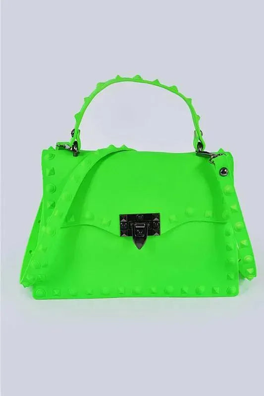 Matte Finish Studded Convertible Jelly Bag - Whatever You Like Shop