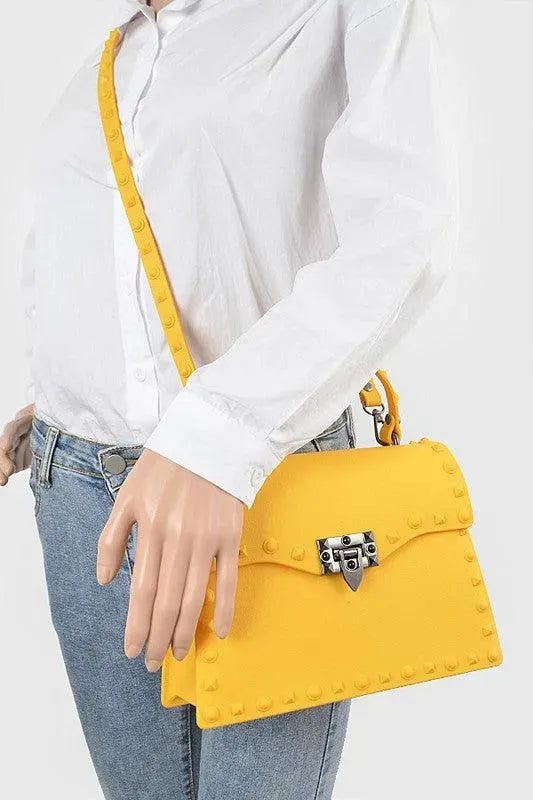 Matte Finish Studded Convertible Jelly Bag - Whatever You Like Shop