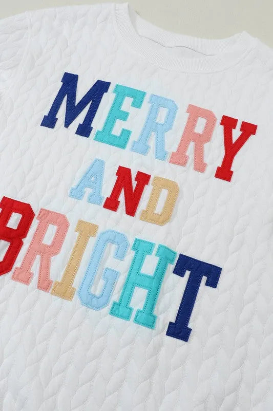 Merry and Bright Quilted Sweatshirt - Whatever You Like Shop