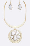 Mix Gem Pendant Collar Necklace Set - Whatever You Like Shop