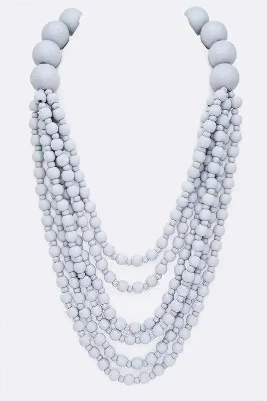 Multi Strand Wooden Beads Necklace - Whatever You Like Shop