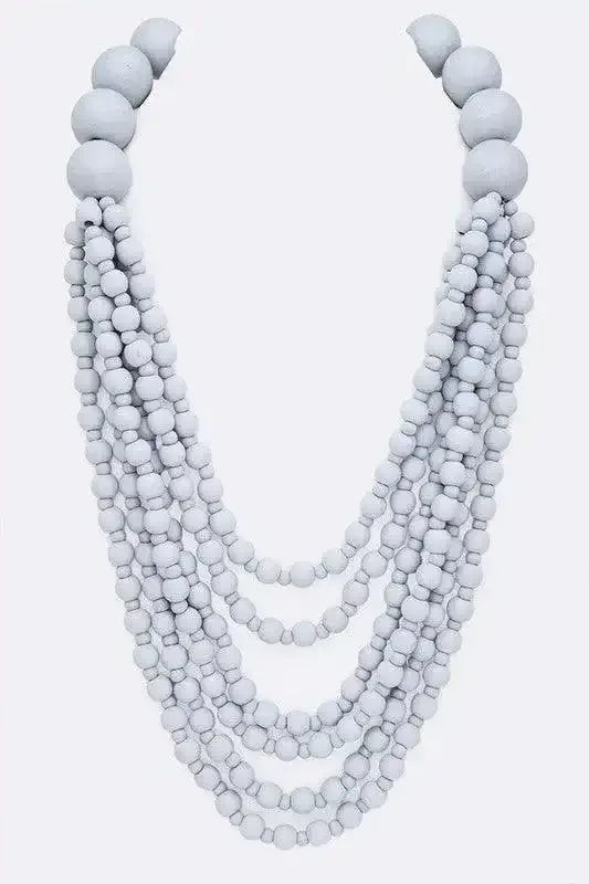Multi Strand Wooden Beads Necklace - Whatever You Like Shop