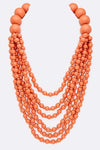 Multi Strand Wooden Beads Necklace - Whatever You Like Shop