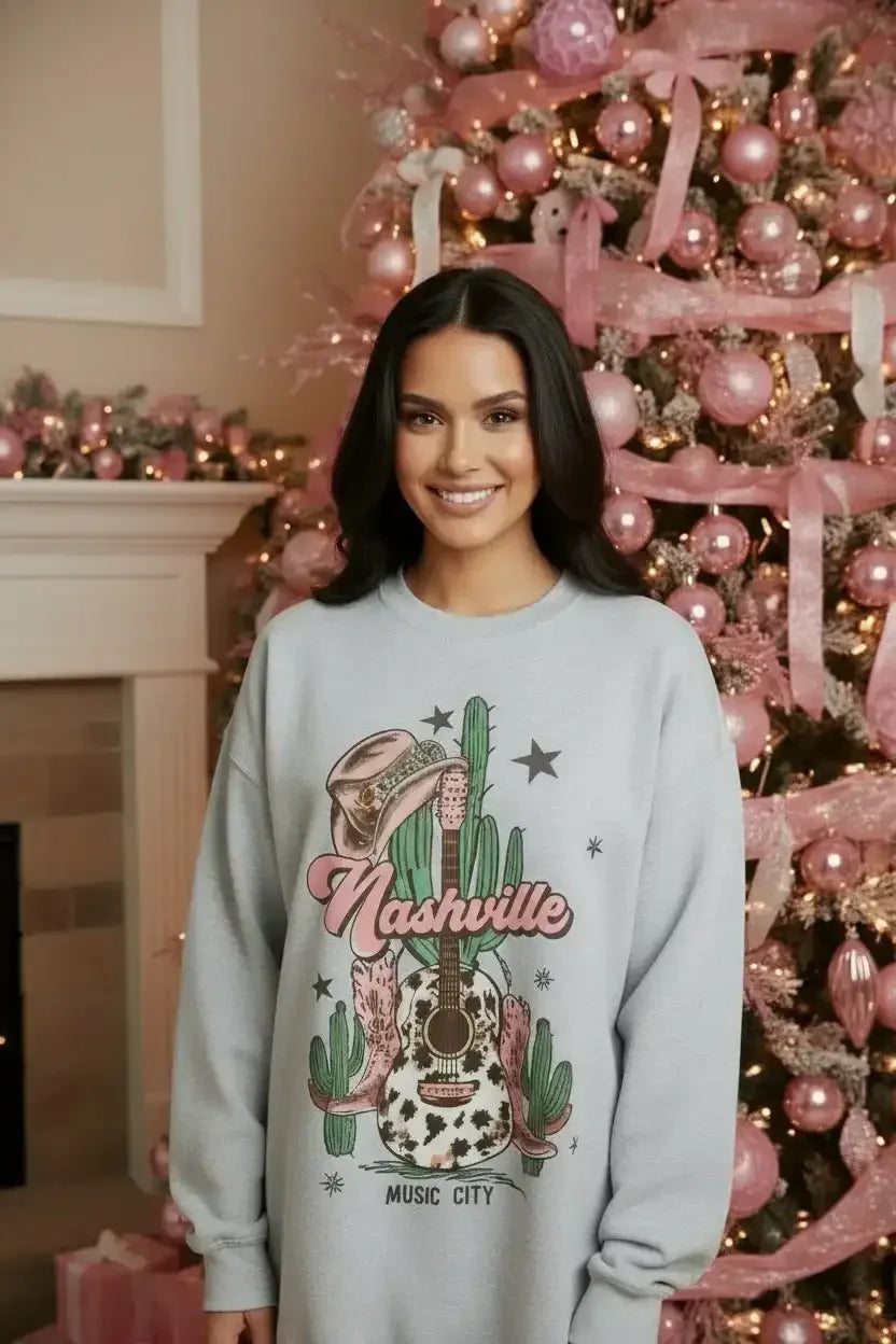 Nashville Music City Graphic Fleece Sweatshirts - Whatever You Like Shop