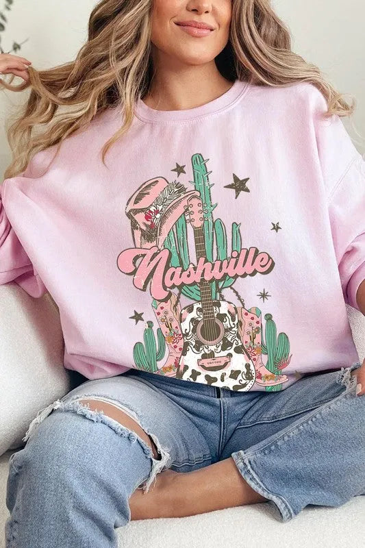 Nashville Music City Graphic Fleece Sweatshirts - Whatever You Like Shop