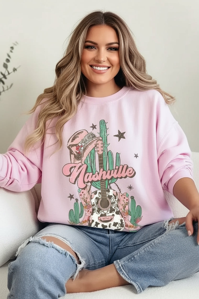 Nashville Music City Graphic Fleece Sweatshirts - Whatever You Like Shop