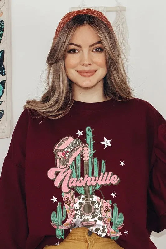 Nashville Music City Graphic Fleece Sweatshirts - Whatever You Like Shop