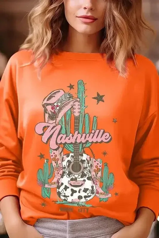 Nashville Music City Graphic Fleece Sweatshirts - Whatever You Like Shop
