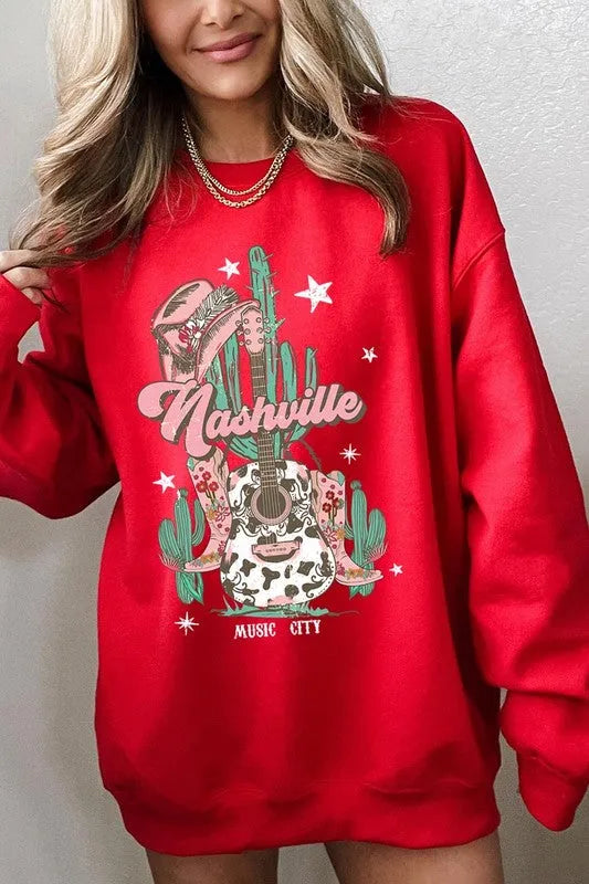 Nashville Music City Graphic Fleece Sweatshirts - Whatever You Like Shop