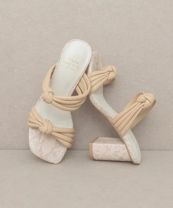 Oasis Society Raquel - Strappy Knot Heel Fast Shipping from the USA - Whatever You Like Shop