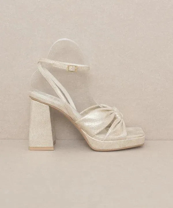 Oasis Society Zoey - Knotted Band Platform Heels - Whatever You Like Shop