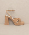 Oasis Society Zoey - Knotted Band Platform Heels - Whatever You Like Shop