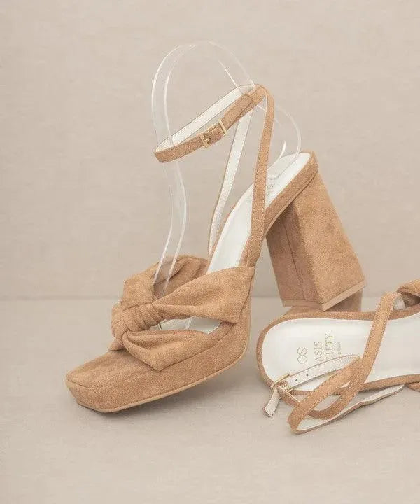 Oasis Society Zoey - Knotted Band Platform Heels - Whatever You Like Shop