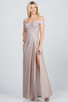 Off the shoulder glittery jacquard gathered gown - Whatever You Like Shop