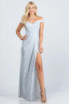 Off the shoulder glittery jacquard gathered gown - Whatever You Like Shop