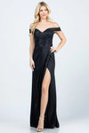 Off the shoulder glittery jacquard gathered gown - Whatever You Like Shop