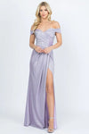 Off the shoulder glittery jacquard gathered gown - Whatever You Like Shop