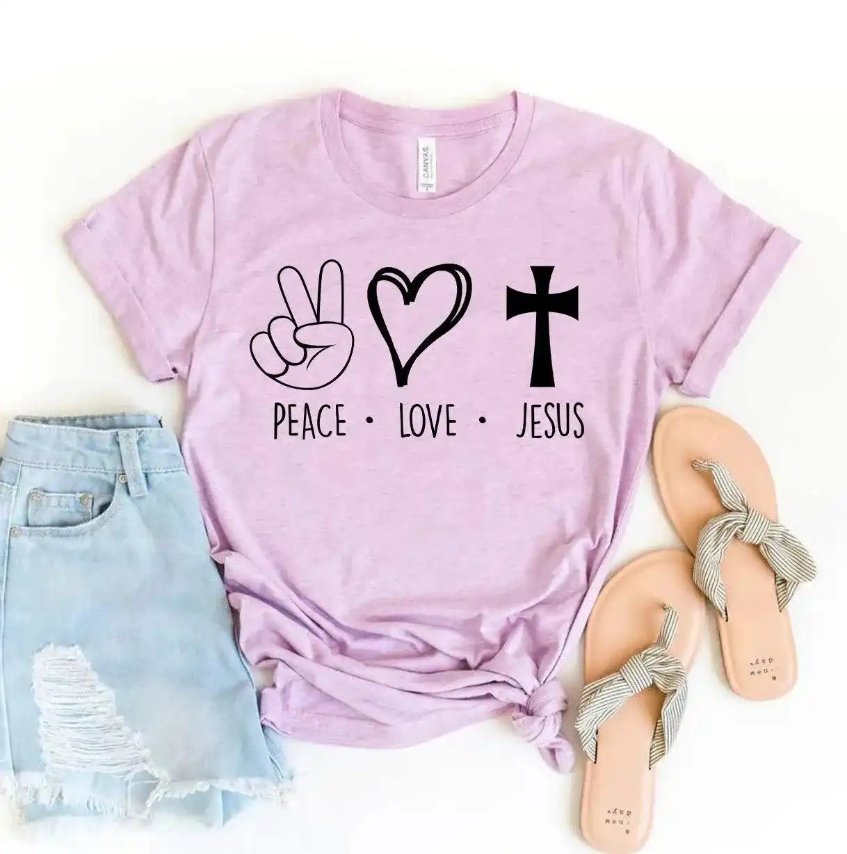 Peace Love Jesus T-Shirt Bella Canvas - Whatever You Like Shop